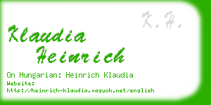 klaudia heinrich business card